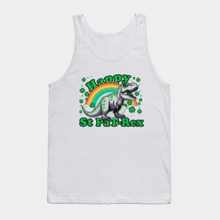 Kids Happy St PaT-Rex Dinosaur Saint Patrick's Day For Boys Girls Tank Top